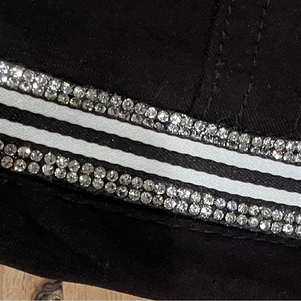 ETHYL VTG black bling track short pants capris cropped y2k Funky Diva Eclectic 6 - Picture 2 of 9